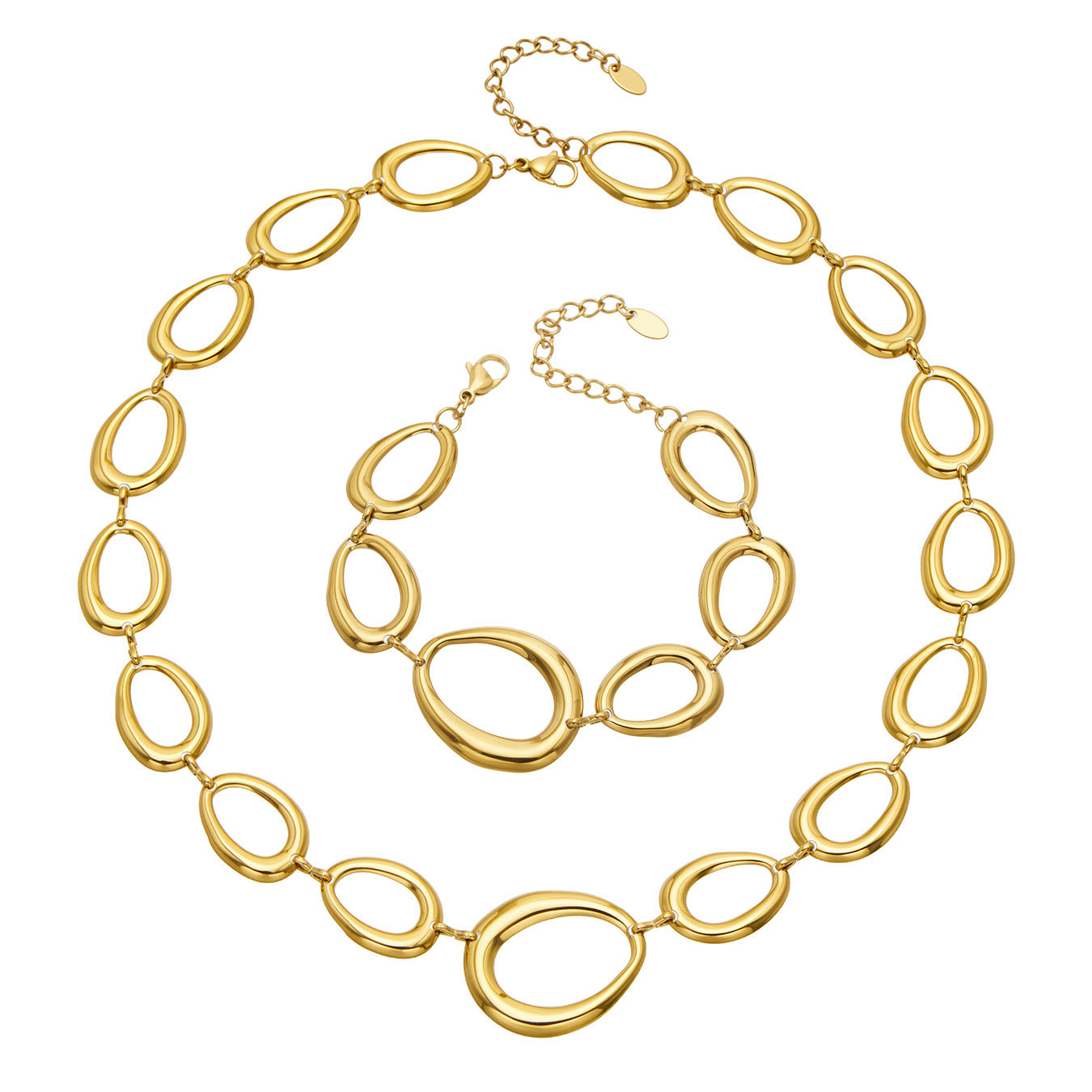 316L Stainless Steel 18K PVD Gold Geometric Chain Bracelet made with 316L stainless steel and 18K PVD gold finish for wholesale jewelry buyers - image 5