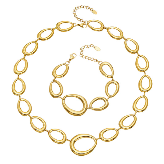 316L Stainless Steel 18K PVD Gold Geometric Chain Bracelet made with 316L stainless steel and 18K PVD gold finish for wholesale jewelry buyers - image 5