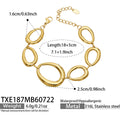 Bracelet / Open Oval Link - Gold / 5cm