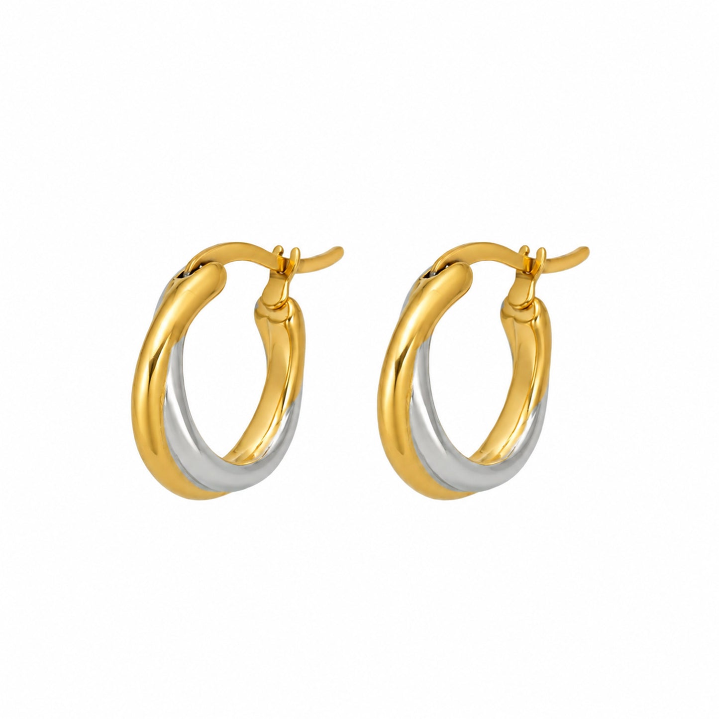 316L Stainless Steel 18K PVD Gold Geometric Design Earrings made with 316L stainless steel and 18K PVD gold finish for wholesale jewelry buyers - image 11
