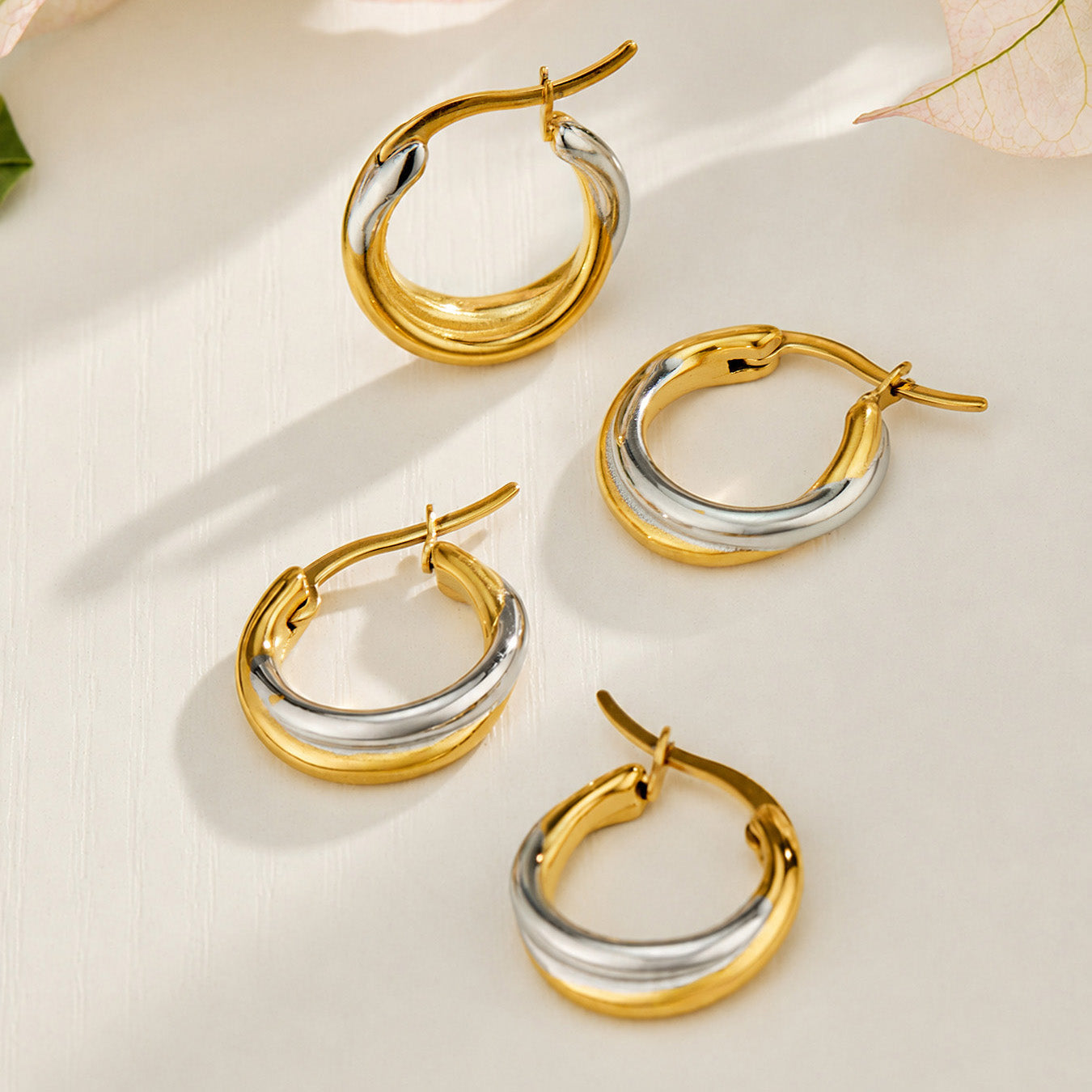 316L Stainless Steel 18K PVD Gold Geometric Design Earrings made with 316L stainless steel and 18K PVD gold finish for wholesale jewelry buyers - image 3