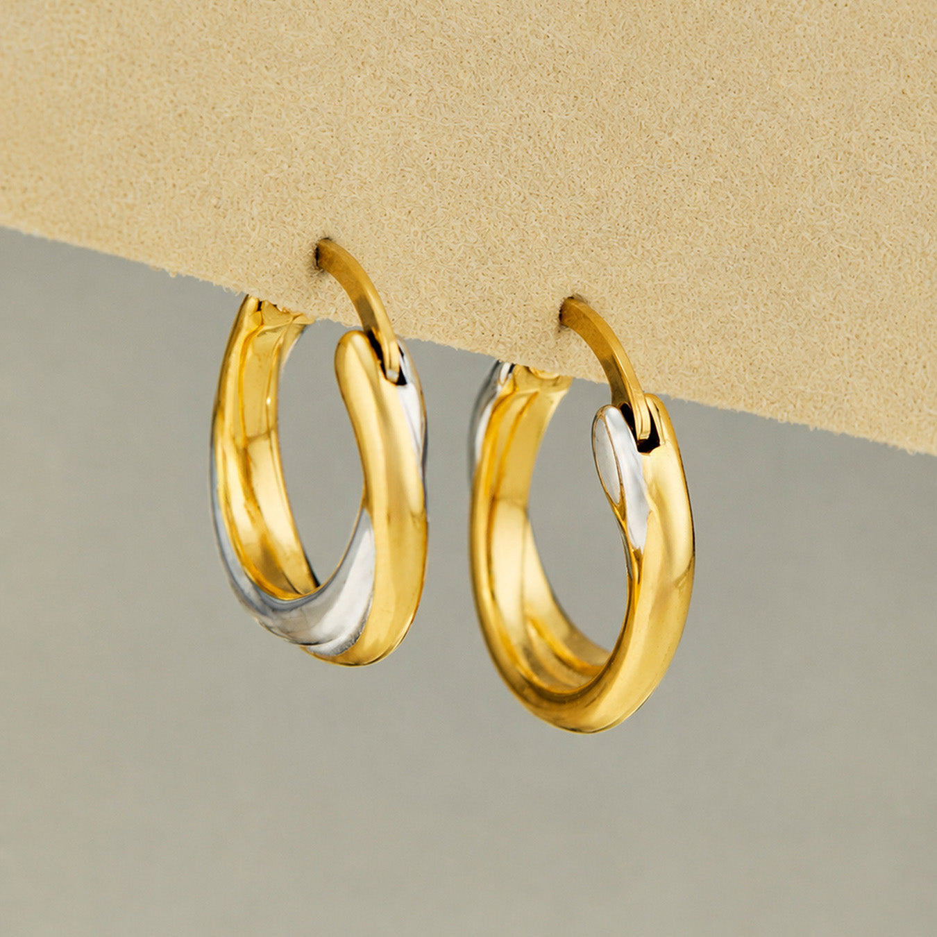 316L Stainless Steel 18K PVD Gold Geometric Design Earrings made with 316L stainless steel and 18K PVD gold finish for wholesale jewelry buyers - image 4