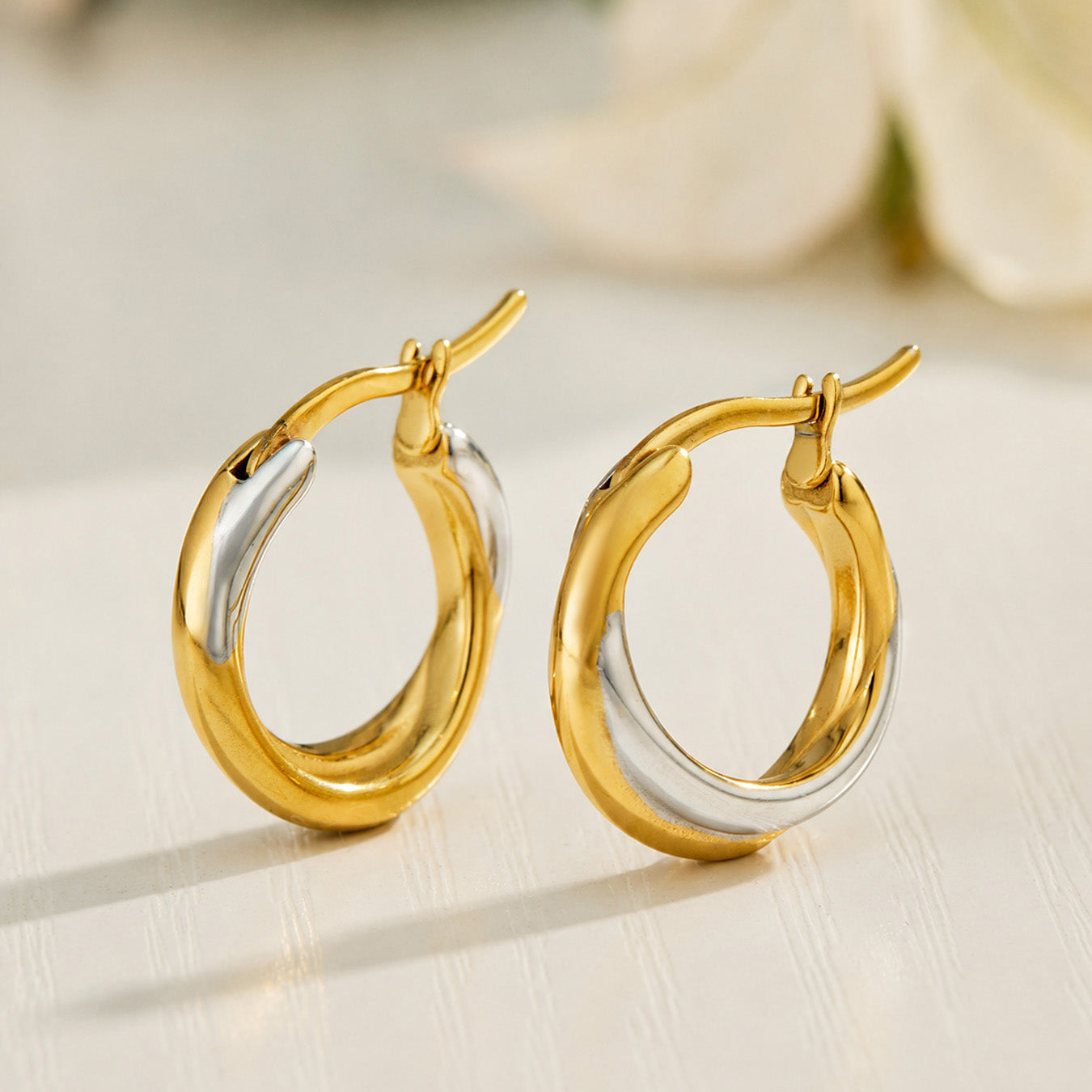 316L Stainless Steel 18K PVD Gold Geometric Design Earrings made with 316L stainless steel and 18K PVD gold finish for wholesale jewelry buyers - image 5
