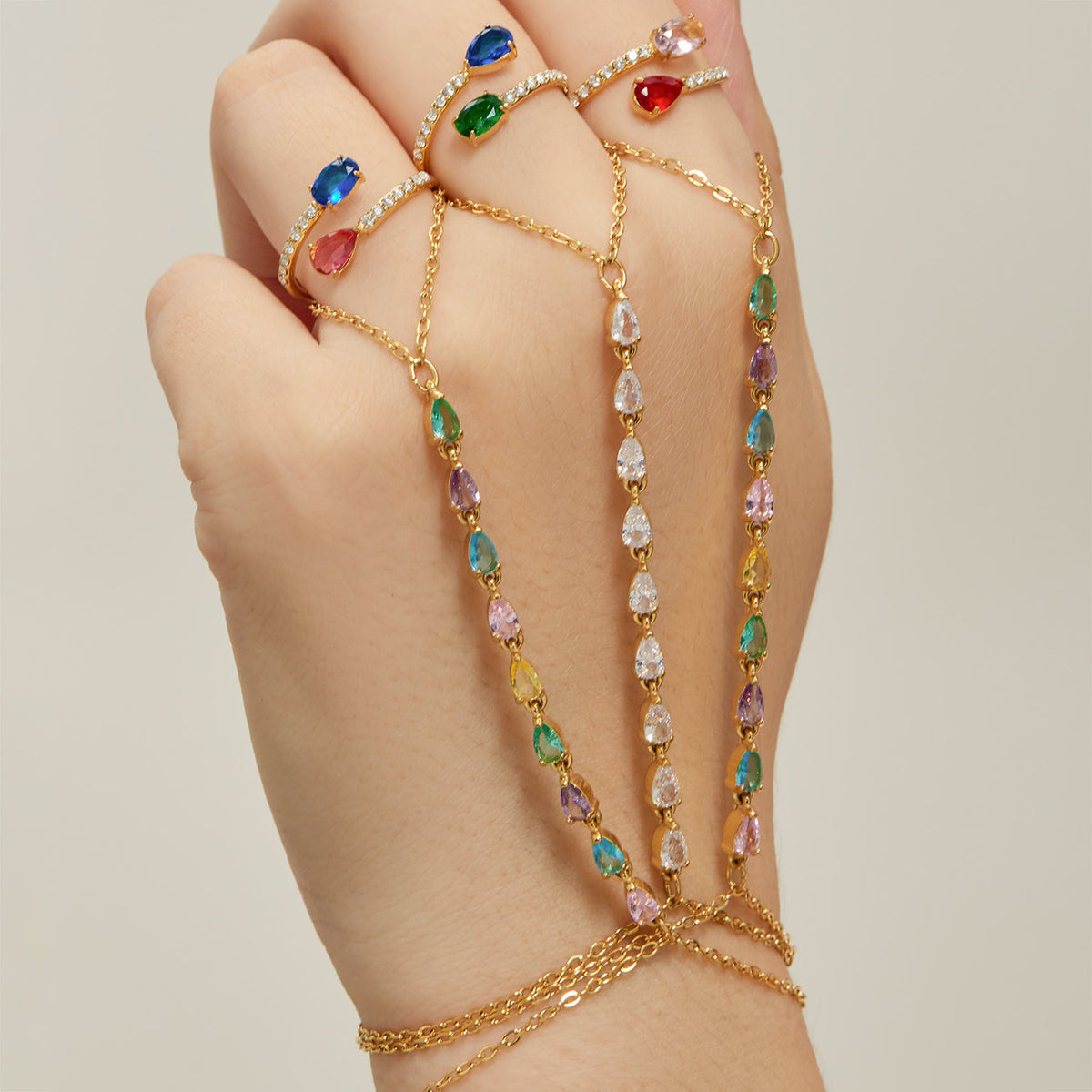 304 Stainless Steel 18K PVD Gold Geometric Drop Ring and Bracelet made with 304 Stainless Steel and 18K PVD gold finish for wholesale jewelry buyers - image 10