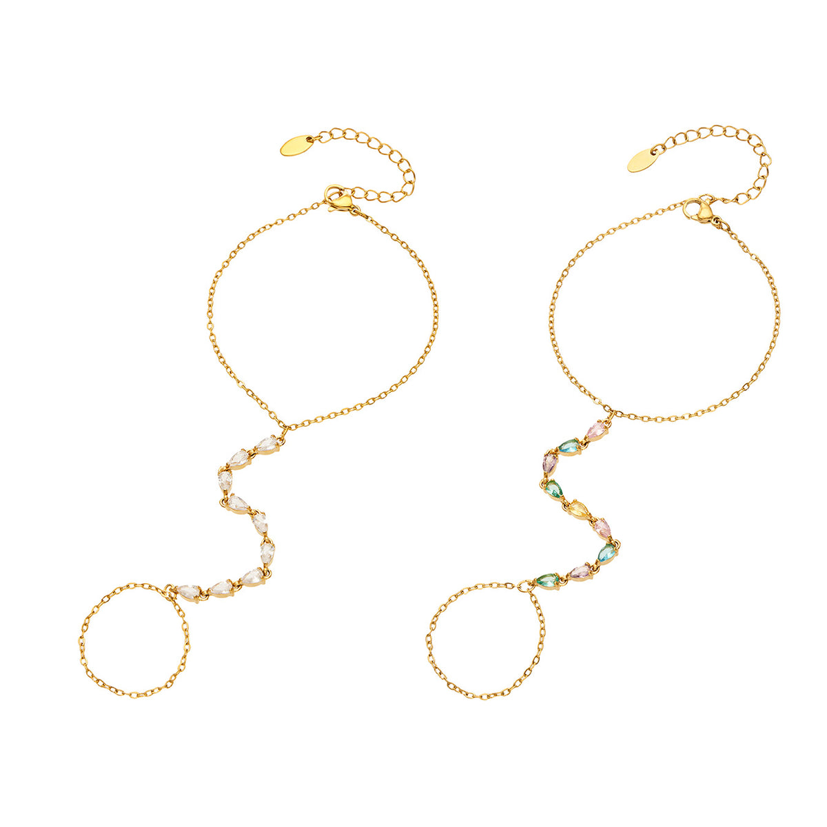 304 Stainless Steel 18K PVD Gold Geometric Drop Ring and Bracelet made with 304 Stainless Steel and 18K PVD gold finish for wholesale jewelry buyers - image 3