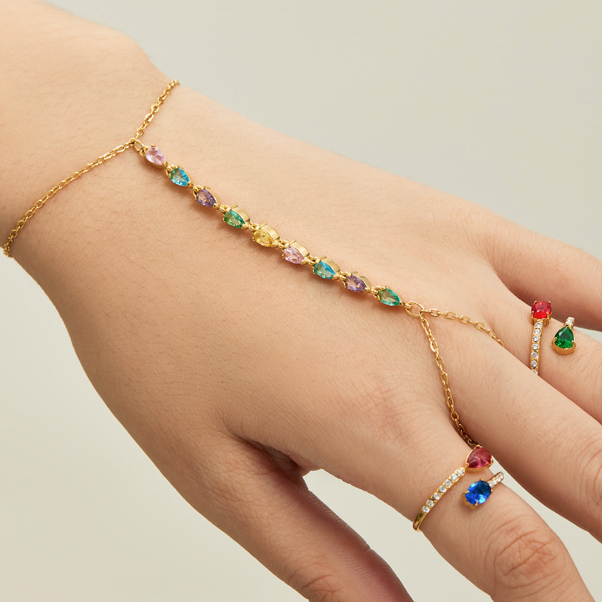 304 Stainless Steel 18K PVD Gold Geometric Drop Ring and Bracelet made with 304 Stainless Steel and 18K PVD gold finish for wholesale jewelry buyers - image 8