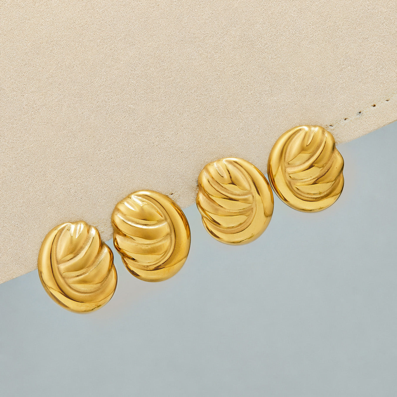 316L Stainless Steel 18K PVD Gold Geometric Earrings made with 316L stainless steel and 18K PVD gold finish for wholesale jewelry buyers - image 3