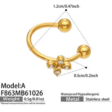 Elegant geometric ear clip with zircon inlays