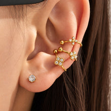 316L Stainless Steel 18K PVD Gold Geometric Four Petal Zircon Ear Clip made with 316L stainless steel and 18K PVD gold finish for wholesale jewelry buyers - image 14