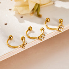 316L Stainless Steel 18K PVD Gold Geometric Four Petal Zircon Ear Clip made with 316L stainless steel and 18K PVD gold finish for wholesale jewelry buyers - image 6