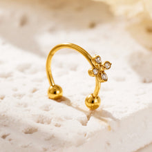 316L Stainless Steel 18K PVD Gold Geometric Four Petal Zircon Ear Clip made with 316L stainless steel and 18K PVD gold finish for wholesale jewelry buyers - image 9