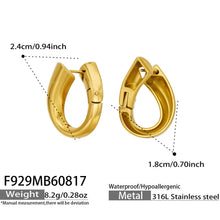 316L Stainless Steel 18K PVD Gold Geometric Hollow Waterdrop Earrings made with 316L stainless steel and 18K PVD gold finish for wholesale jewelry buyers - image 4