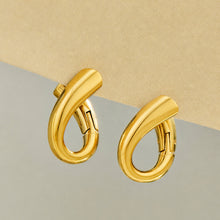 316L Stainless Steel 18K PVD Gold Geometric Hollow Waterdrop Earrings made with 316L stainless steel and 18K PVD gold finish for wholesale jewelry buyers - image 5