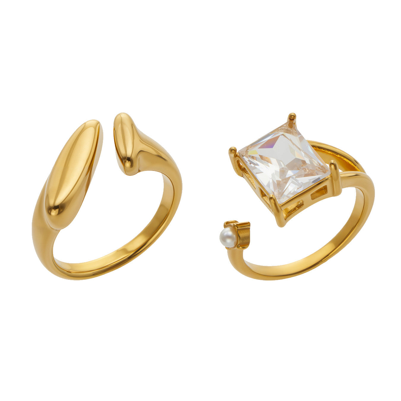 316L Stainless Steel 18K PVD Gold Geometric Open Ring made with 316L stainless steel and 18K PVD gold finish for wholesale jewelry buyers - image 5