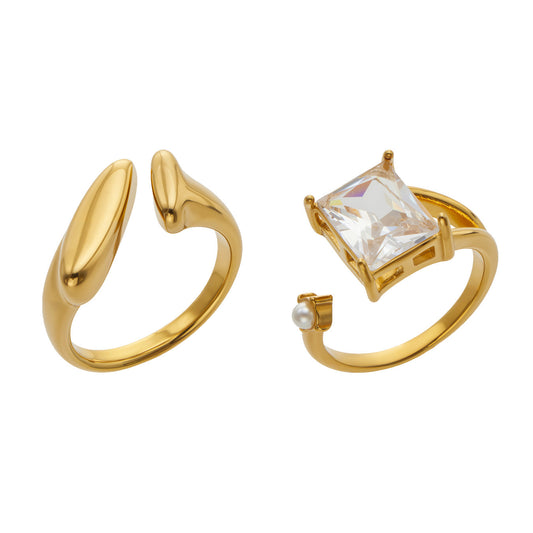 316L Stainless Steel 18K PVD Gold Geometric Open Ring made with 316L stainless steel and 18K PVD gold finish for wholesale jewelry buyers - image 5