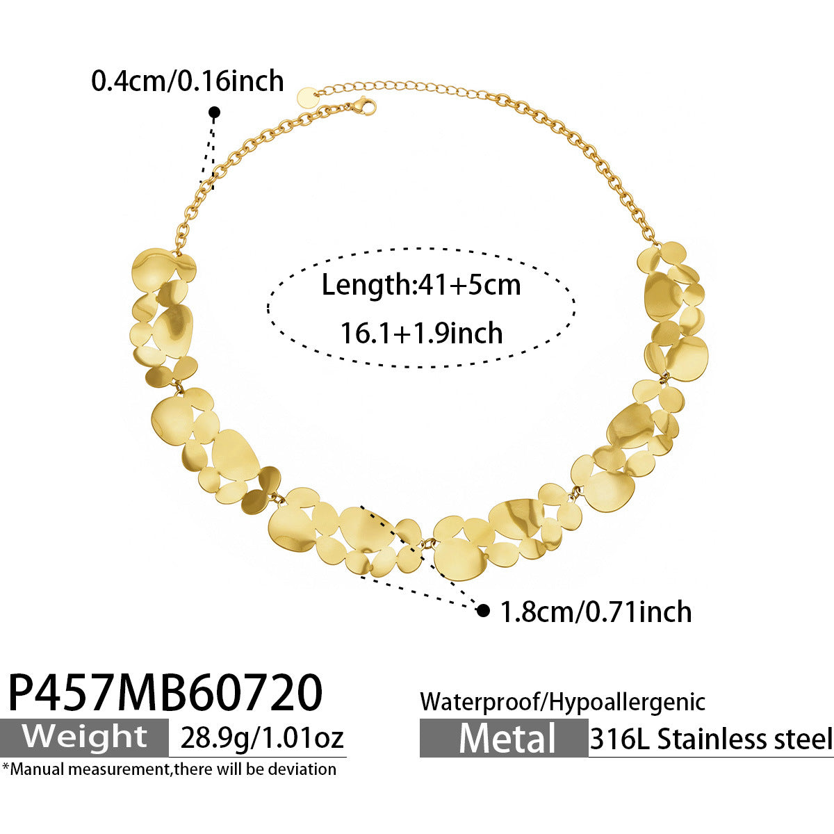 316L Stainless Steel 18K PVD Gold Geometric Pendant Necklace made with 316L stainless steel and 18K PVD gold finish for wholesale jewelry buyers - image 3