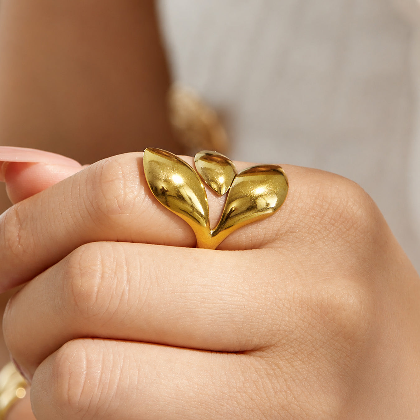 316L Stainless Steel 18K PVD Gold Geometric Ring Set made with 316L stainless steel and 18K PVD gold finish for wholesale jewelry buyers - image 22