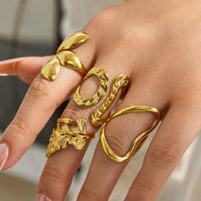 316L Stainless Steel 18K PVD Gold Geometric Ring Set made with 316L stainless steel and 18K PVD gold finish for wholesale jewelry buyers - image 26