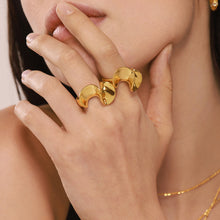 316L Stainless Steel 18K PVD Gold Geometric Twisted Ring made with 316L stainless steel and 18K PVD gold finish for wholesale jewelry buyers - image 4