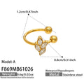 A Wheat Zircon Gold Clip-On Earrings / Jewelry