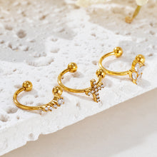 316L Stainless Steel 18K PVD Gold Geometric Wheat Zircon Ear Clip made with 316L stainless steel and 18K PVD gold finish for wholesale jewelry buyers - image 8