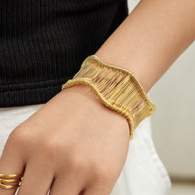 304 Stainless Steel 18K PVD Gold Geometric Wire Open Bangle made with 304 Stainless Steel and 18K PVD gold finish for wholesale jewelry buyers - image 12