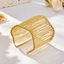 304 Stainless Steel 18K PVD Gold Geometric Wire Open Bangle made with 304 Stainless Steel and 18K PVD gold finish for wholesale jewelry buyers - image 4