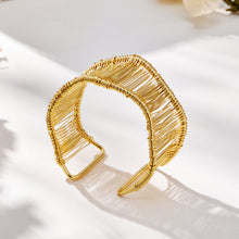 304 Stainless Steel 18K PVD Gold Geometric Wire Open Bangle made with 304 Stainless Steel and 18K PVD gold finish for wholesale jewelry buyers - image 5