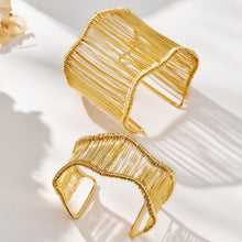 304 Stainless Steel 18K PVD Gold Geometric Wire Open Bangle made with 304 Stainless Steel and 18K PVD gold finish for wholesale jewelry buyers - image 6