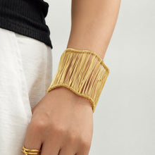 304 Stainless Steel 18K PVD Gold Geometric Wire Open Bangle made with 304 Stainless Steel and 18K PVD gold finish for wholesale jewelry buyers - image 9