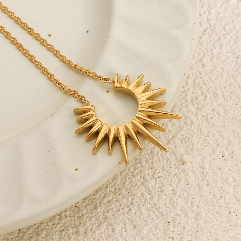 316L Stainless Steel 18K PVD Gold Geometric Pendant Necklace made with 316L stainless steel and 18K PVD gold finish for wholesale jewelry buyers - image 4