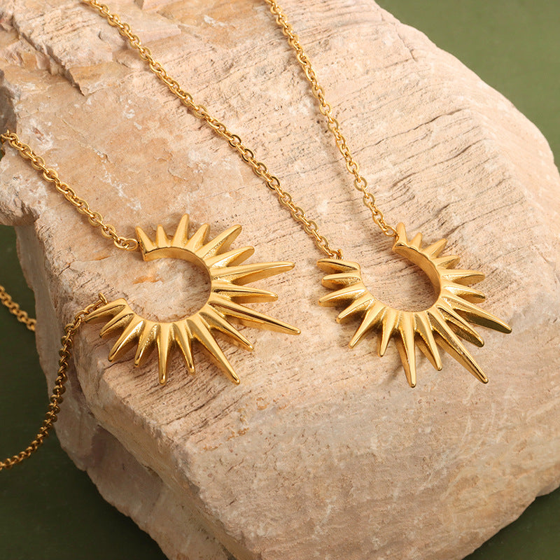 316L Stainless Steel 18K PVD Gold Geometric Pendant Necklace made with 316L stainless steel and 18K PVD gold finish for wholesale jewelry buyers - image 5
