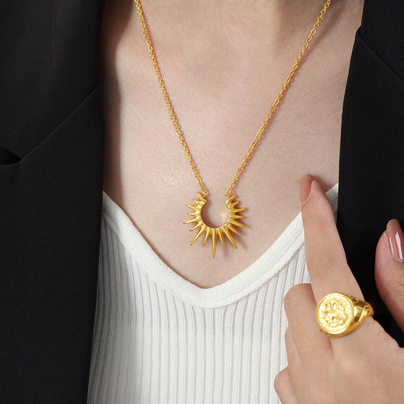 316L Stainless Steel 18K PVD Gold Geometric Pendant Necklace made with 316L stainless steel and 18K PVD gold finish for wholesale jewelry buyers - image 7
