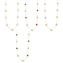 316L Stainless Steel 18K PVD Gold Glass Stone Long Necklace made with 316L stainless steel and 18K PVD gold finish for wholesale jewelry buyers - image 10