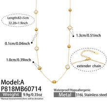 316L Stainless Steel 18K PVD Gold Glass Stone Long Necklace made with 316L stainless steel and 18K PVD gold finish for wholesale jewelry buyers - image 15