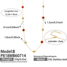 316L Stainless Steel 18K PVD Gold Glass Stone Long Necklace made with 316L stainless steel and 18K PVD gold finish for wholesale jewelry buyers - image 16