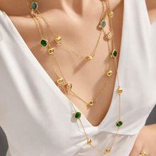 316L Stainless Steel 18K PVD Gold Glass Stone Long Necklace made with 316L stainless steel and 18K PVD gold finish for wholesale jewelry buyers - image 3