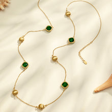 316L Stainless Steel 18K PVD Gold Glass Stone Long Necklace made with 316L stainless steel and 18K PVD gold finish for wholesale jewelry buyers - image 7