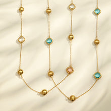 316L Stainless Steel 18K PVD Gold Glass Stone Long Necklace made with 316L stainless steel and 18K PVD gold finish for wholesale jewelry buyers - image 8