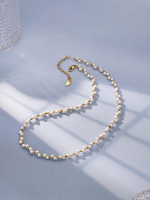 316L Stainless Steel 18K Gold PVD French Style Faux Pearl Necklace