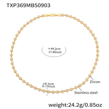316L stainless steel heart link bracelet with 5A cubic zirconia size details