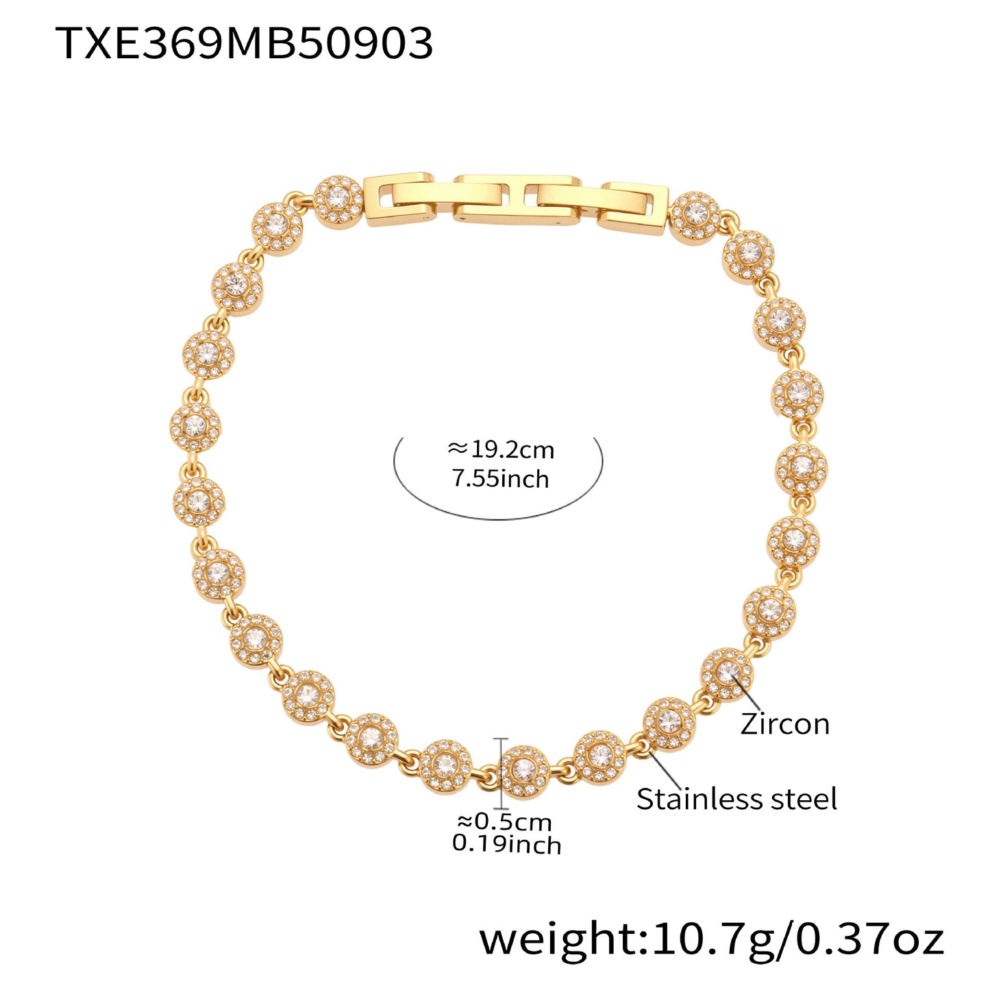 316L Stainless Steel 5A CZ Heart Link Bracelet & Necklace Set