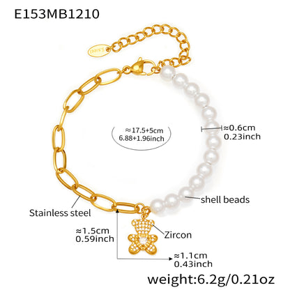 316L Stainless Steel Finger Chain Bracelet with Natural Stone