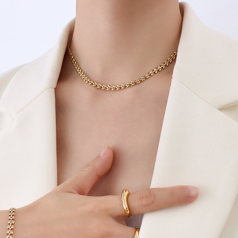 18K Gold Plated Stainless Steel Mixed Chain Bracelet Collection