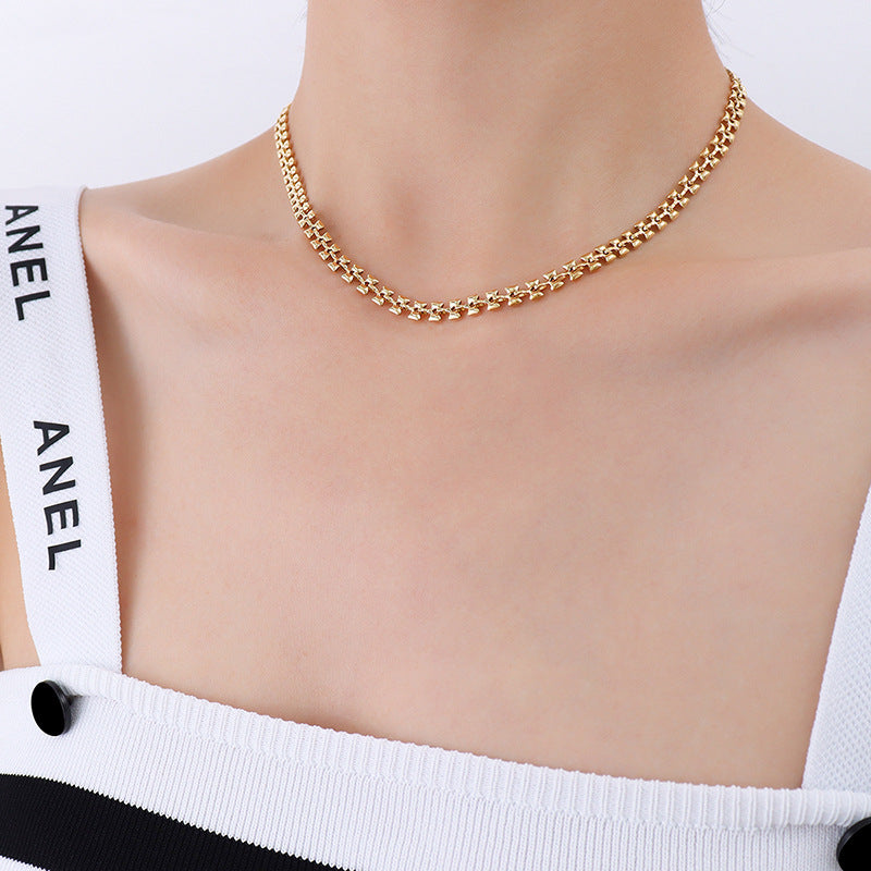 18K Gold Plated Stainless Steel Mixed Chain Bracelet Collection