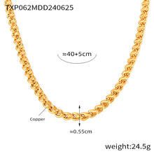 Gold copper link bracelet size guide showing adjustable length and chain width