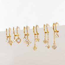 Assorted gold-tone stainless steel CZ drop earrings for wholesale selection