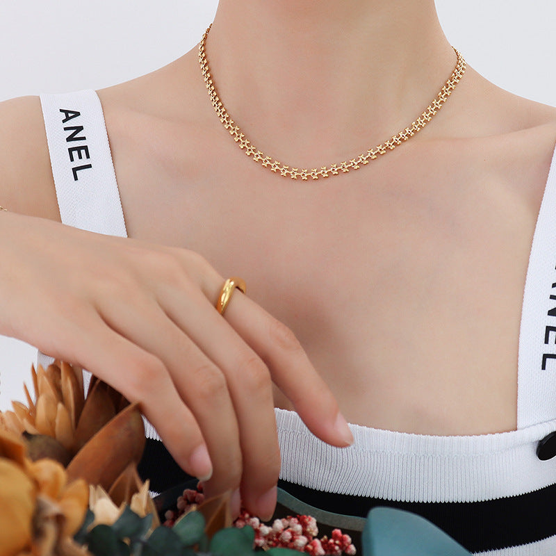 18K Gold Plated Stainless Steel Mixed Chain Bracelet Collection