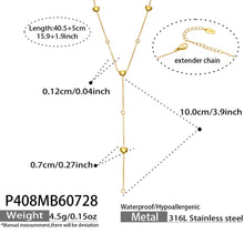 MiduoduoJewelry gold heart lariat necklace length, drop dimensions and specification guide