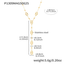 Gold tone layered stainless steel tassel necklace size and measurement details